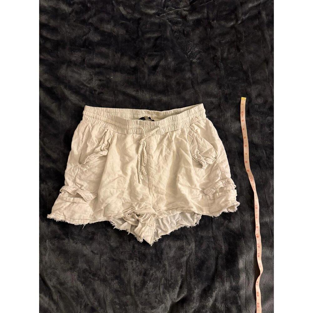 Thread and supply women’s white linen shorts with pockets drawstring size medium
